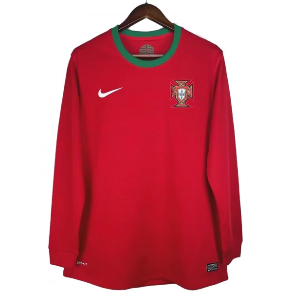 Portugal home long sleeve retro jersey soccer uniform men's first football kit tops sport shirt 2012-2013